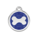 Médaille pour Chien Red Dingo Paillettes Os Bleu Foncé MM