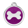 Médaille pour Chien Red Dingo Paillettes Os Violet