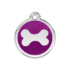 Médaille pour Chien Red Dingo Paillettes Os Violet