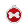 Médaille pour Chien Red Dingo Paillettes Os Rouge