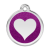 Médaille pour Chien Red Dingo Paillettes Coeur Violet