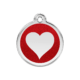 Médaille pour Chien Red Dingo Paillettes Coeur Rouge