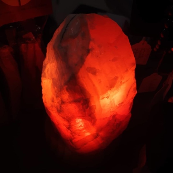 Lampe Calcite orange brute