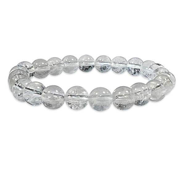 Bracelet Cristal de roche perles 8mm