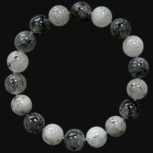 Bracelet Cristal de roche Tourmaline A perles 10m