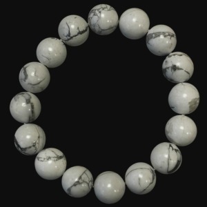 Bracelet Howlite A perles 12mm