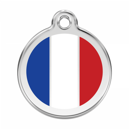 Médaille pour Chien Red Dingo Drapeau France Grande