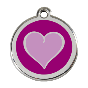 Médaille pour Chien Red Coeur Violet Grande