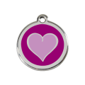 Médaille pour Chien Red Coeur Violet Moyenne