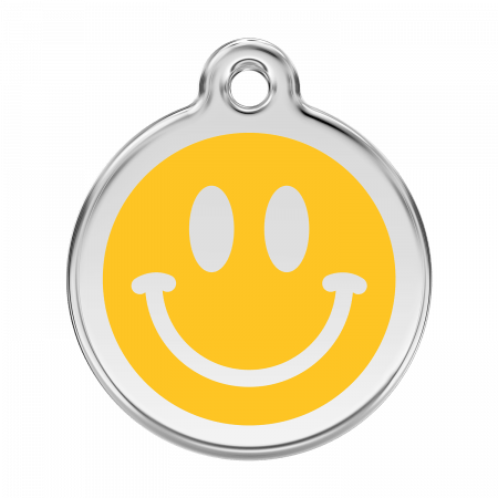 Médaille pour Chien Red Dingo Smiley Face Jaune Grande