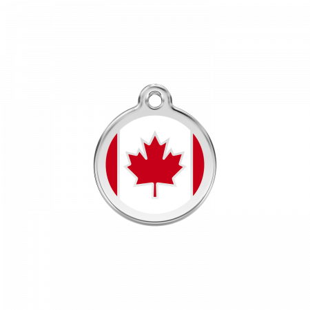 Médaille pour chien Drapeau canadien Rouge PM