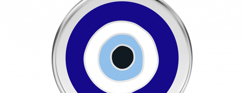 Médaille en émail Evil Eye Bleu Foncé MM