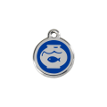 Médaille en émail pour chat RedDingo Bocal à poisson Bleu foncé
