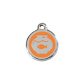 Médaille en émail pour chat RedDingo Bocal à poisson Orange