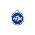 Médaille en émail pour chat RedDingo Poisson Bleu Foncé
