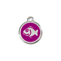 Médaille en émail pour chat RedDingo Poisson Violet