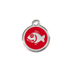 Médaille en émail pour chat RedDingo Poisson Rouge