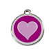 Médaille pour chien Coeur Violet MM