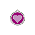 Médaille pour chien Coeur Violet PM