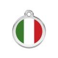 Médaille pour chien Drapeau italien Blanc MM