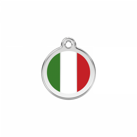 Médaille pour chien Drapeau italien Blanc PM