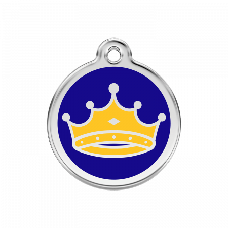 Médaille pour chien Couronne Bleu Foncé MM