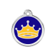 Médaille pour chien Couronne Bleu Foncé MM