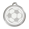 Médaille pour chien Ballon de foot Blanc GM