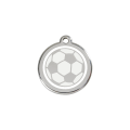 Médaille pour chien Ballon de foot Blanc PM