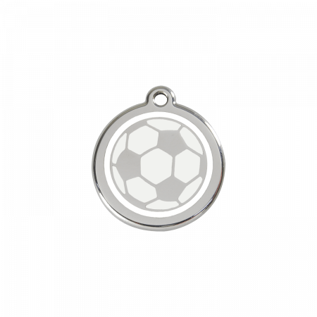 Médaille pour chien Ballon de foot Blanc PM