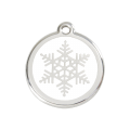 Médaille pour chien Flocon de neige Blanc MM