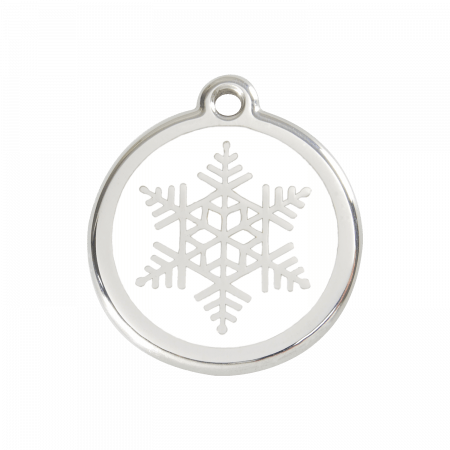 Médaille pour chien Flocon de neige Blanc MM