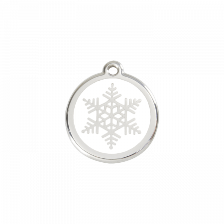 Médaille pour chien Flocon de neige Blanc PM