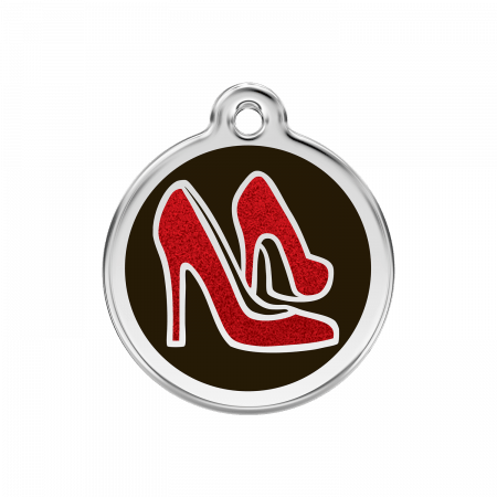 Médaille avec paillettes Chaussure rouge Noire MM