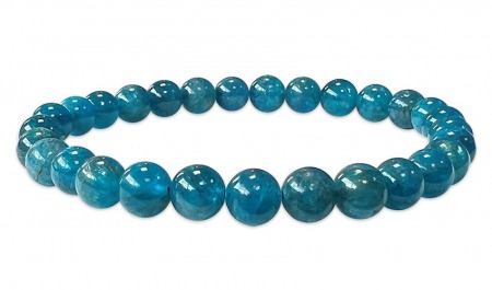 Bracelet Apatite Bleue AA perles 5.5-6.5mm